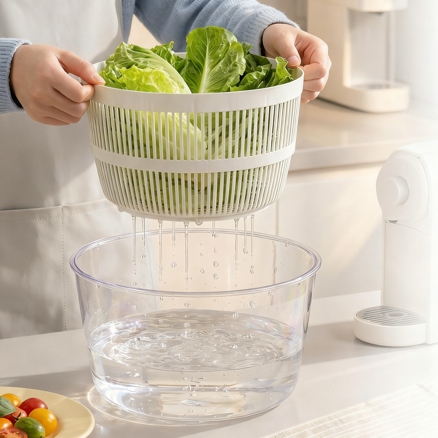 Gemüse-Trockenschleuder für Salat und Obst