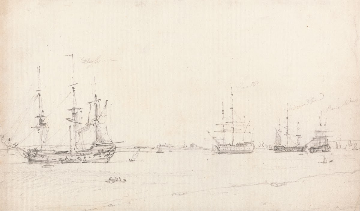 Four East Indiamen at Archor 1803