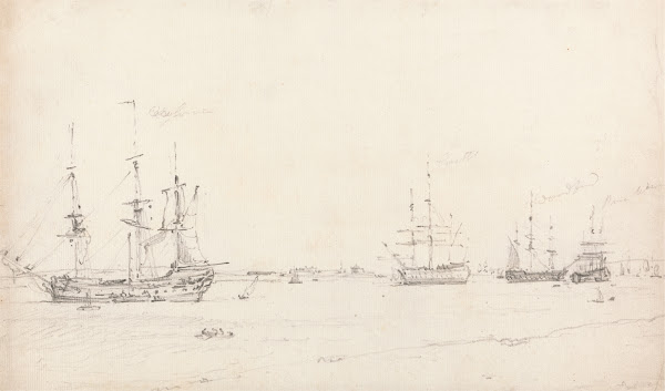 Four East Indiamen at Archor 1803