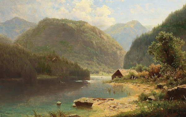 A hut on the lakeside