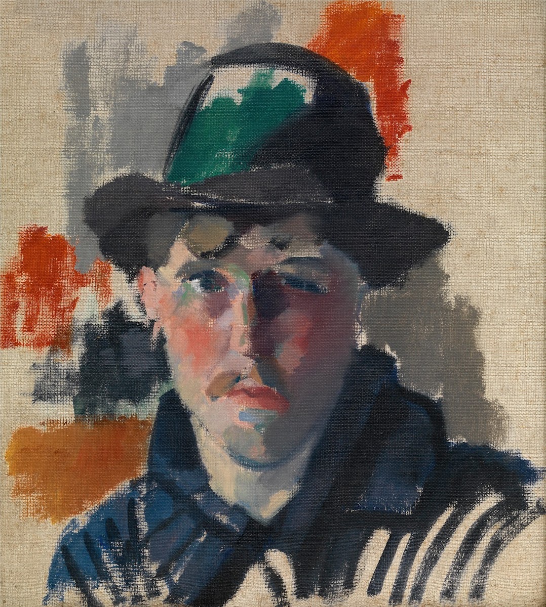 Self Portrait in a Green Hat 1915