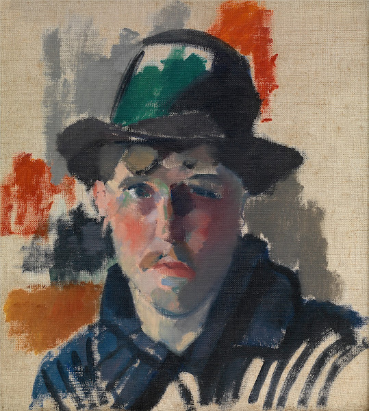 Self Portrait in a Green Hat 1915