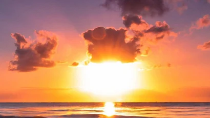Horizon, Sunset, Sunrise, Sea, Water Full HD iPhone Wallpaper Background