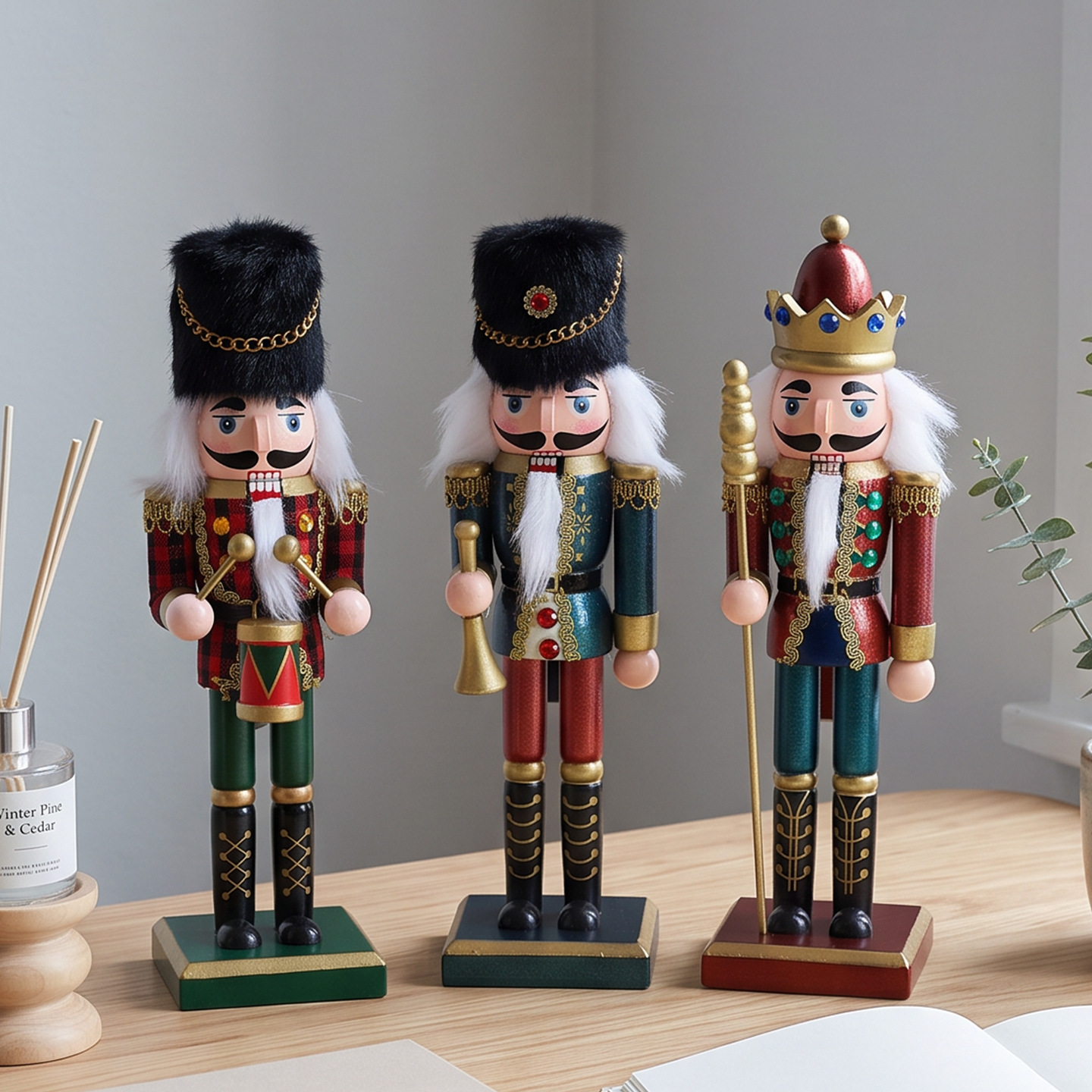 Wooden Nutcracker Figure, 25 cm, European Style