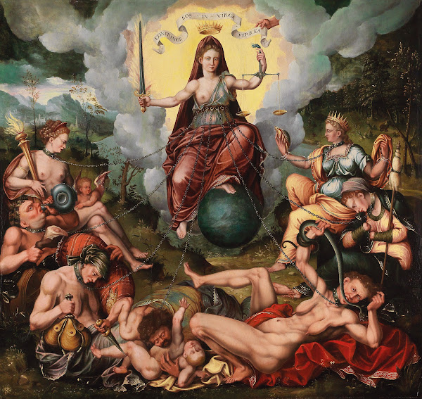 Justitia Vanquishes The Seven Capital Sins
