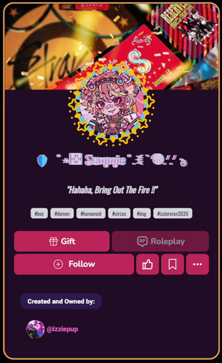 Customized character profile 3