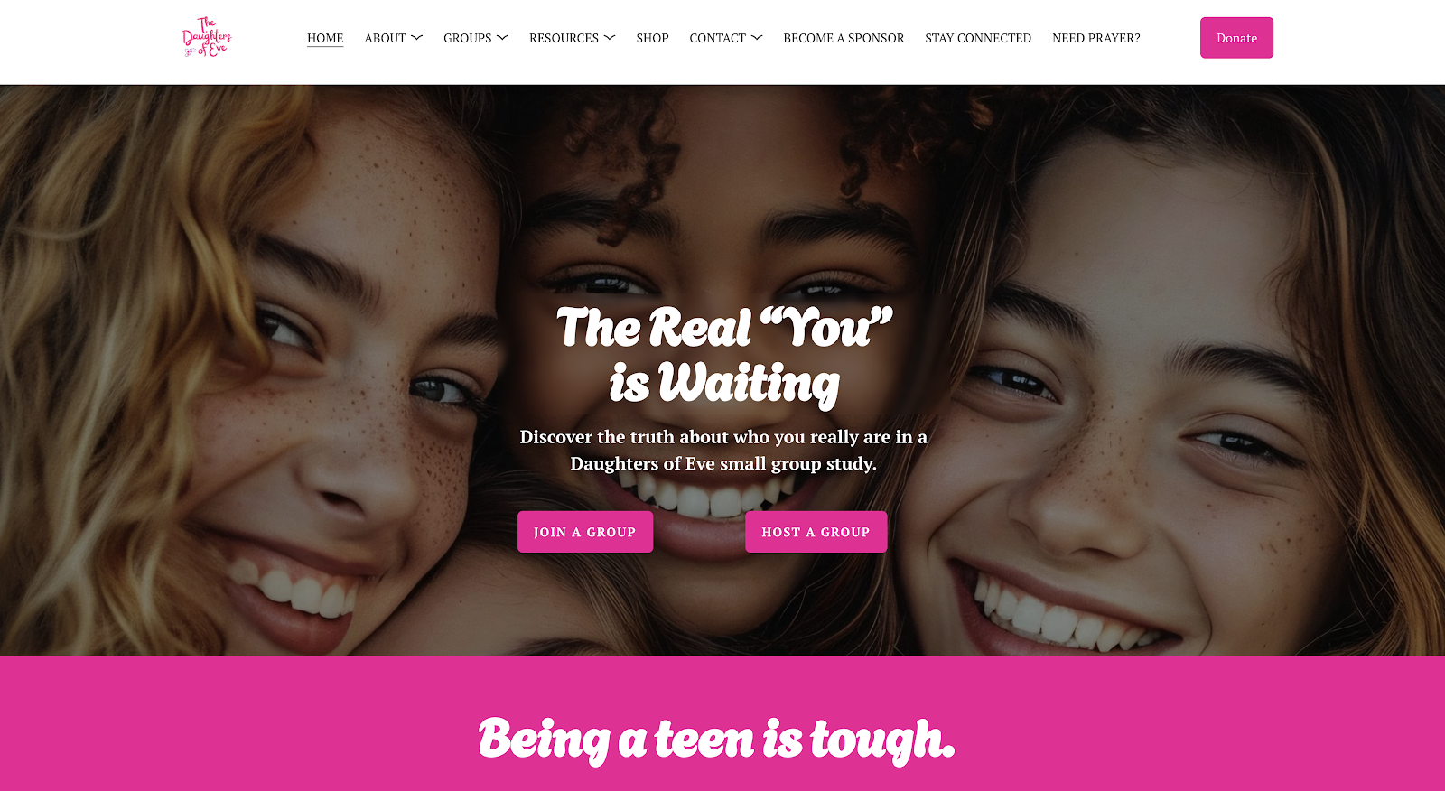 The Daughters of Eve Website Redesign Preview