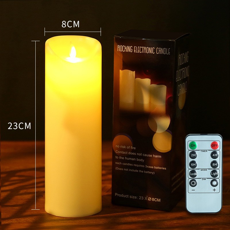 LED pillar candle with realistic flicker effect