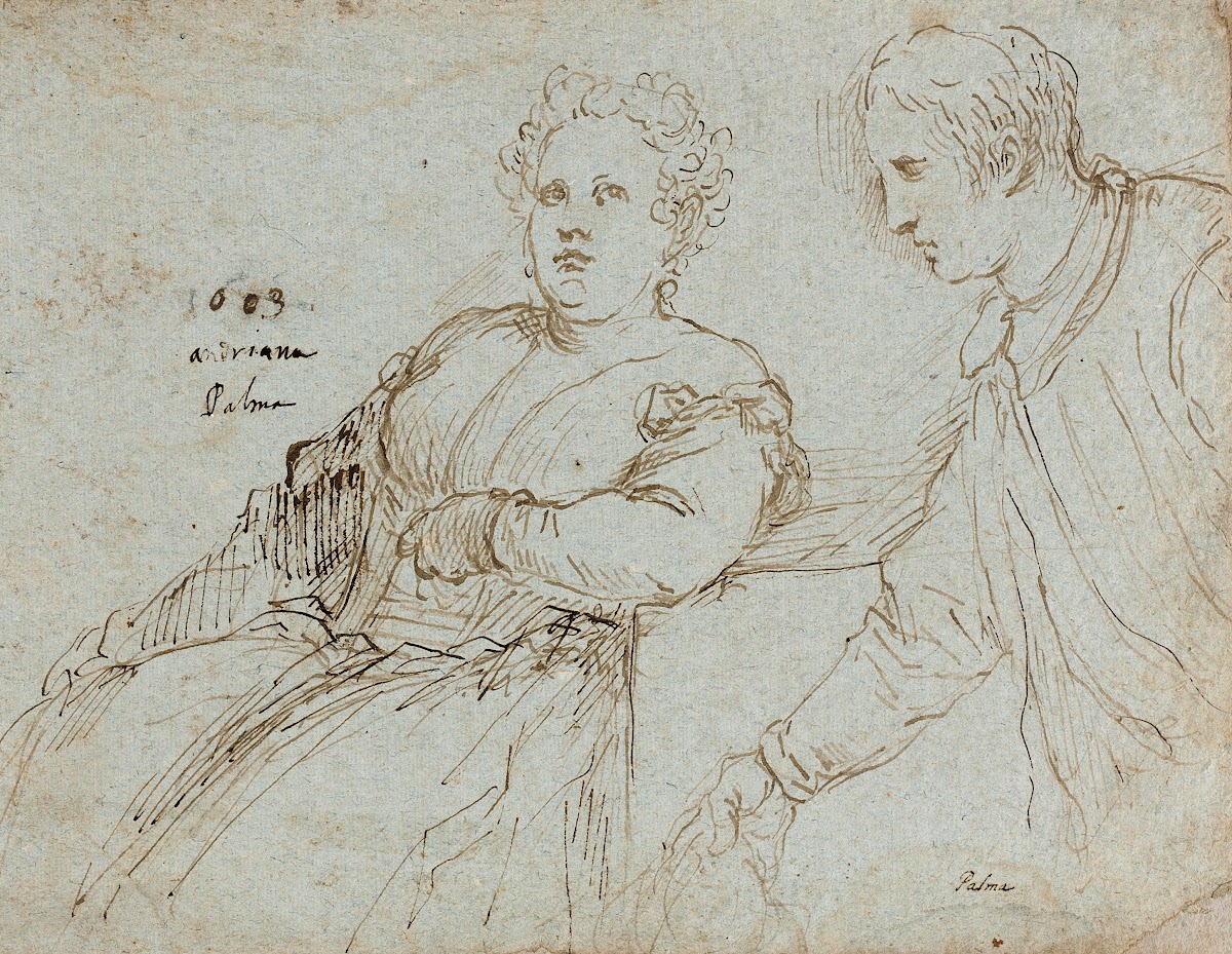 Seated Woman with a Man in Profile Andriana Palma 1603