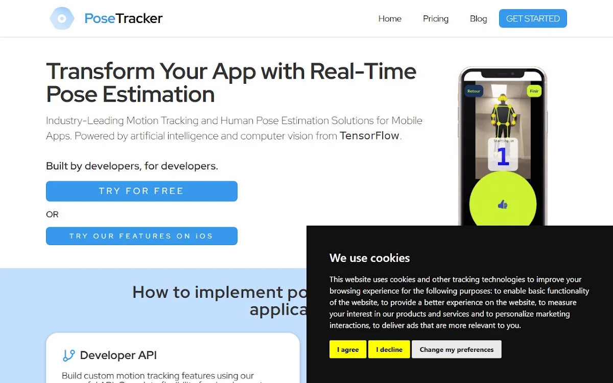 Captura de PoseTracker API