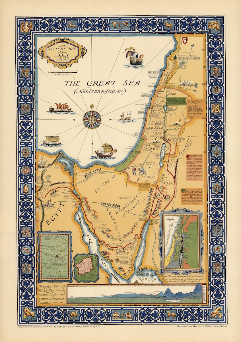 The Picture Map Of The Holy Land 1928