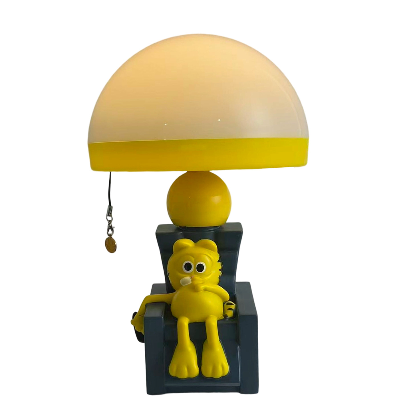 Table lamp cat in deck chair, cartoon