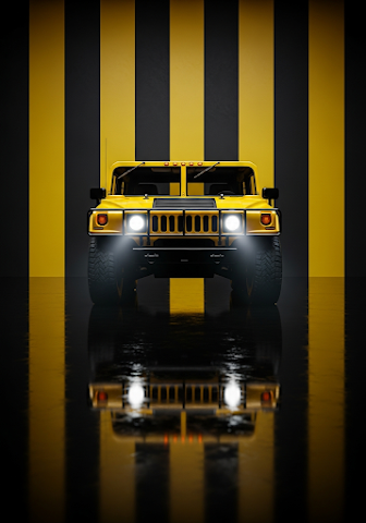 Yellow Off-Road Vehicle Striped Background