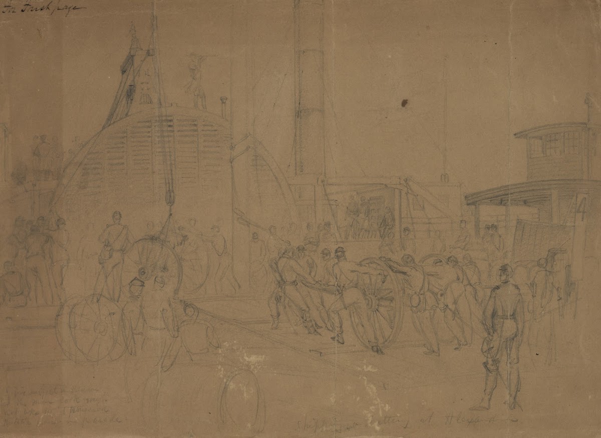 Shipping a battery at Alexandria 1862