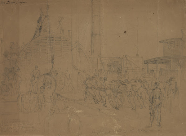Shipping a battery at Alexandria 1862