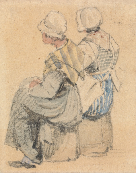 Two Peasant Girls Seated ca 1841