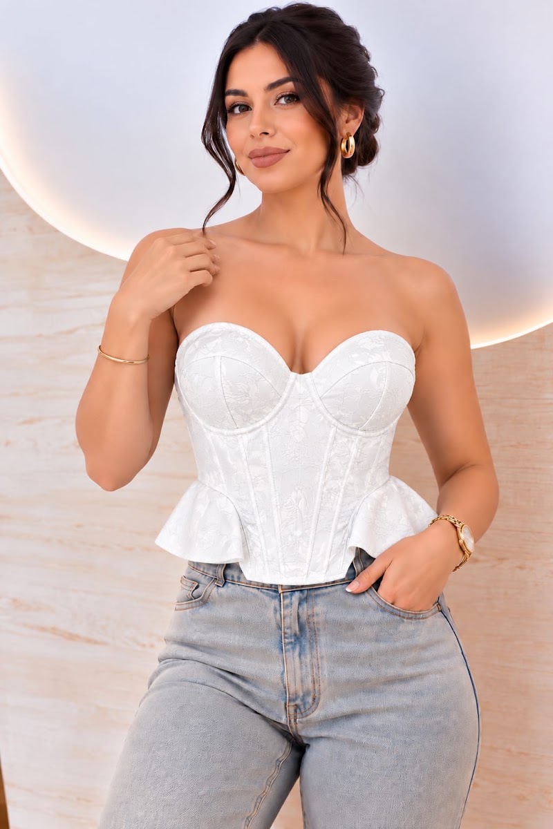 Corset con aros de jacquard floral · foto 2