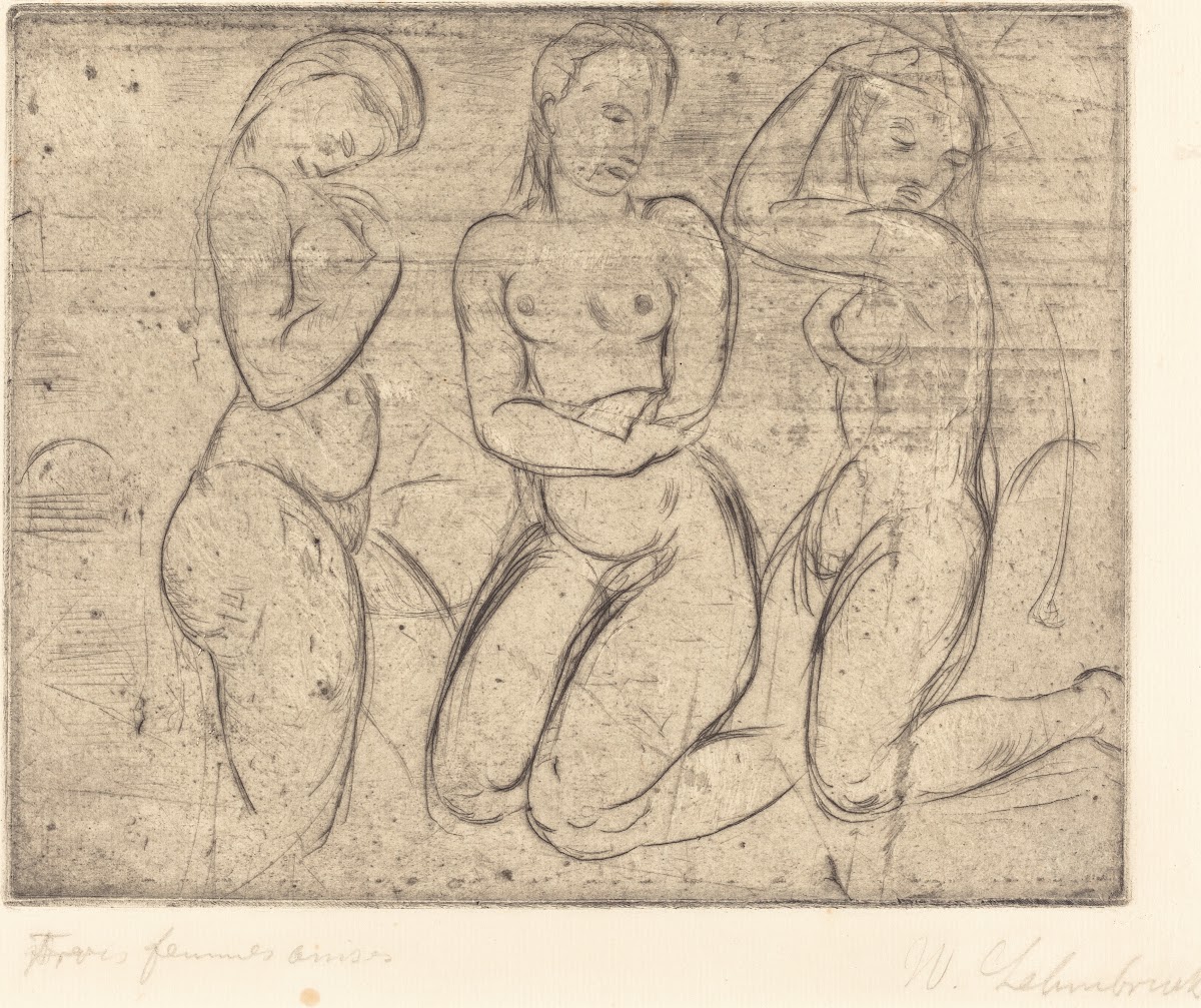 Three Kneeling Women Drei Frauen knied 1913