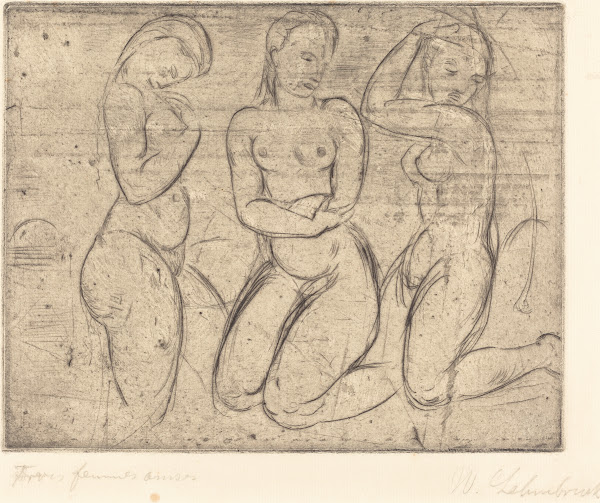 Three Kneeling Women Drei Frauen knied 1913