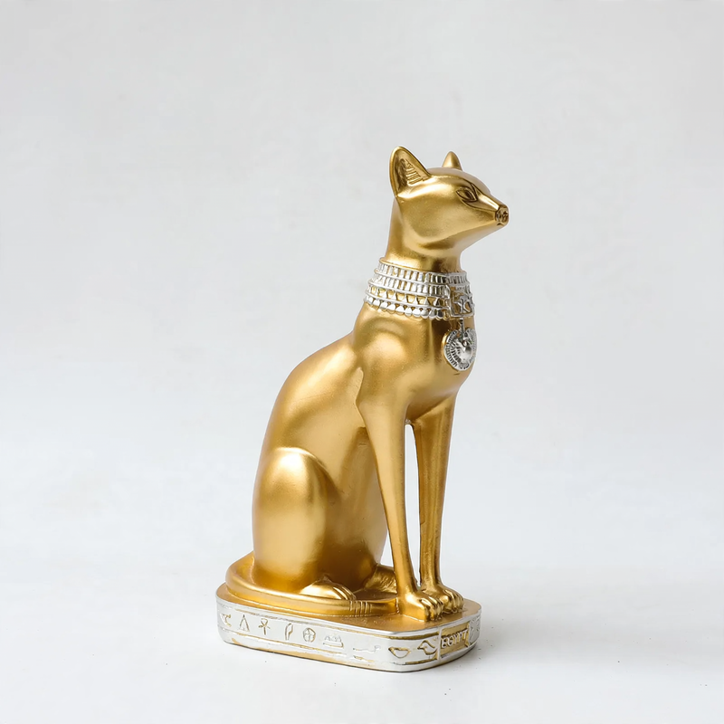 Egyptian cat figure, resin