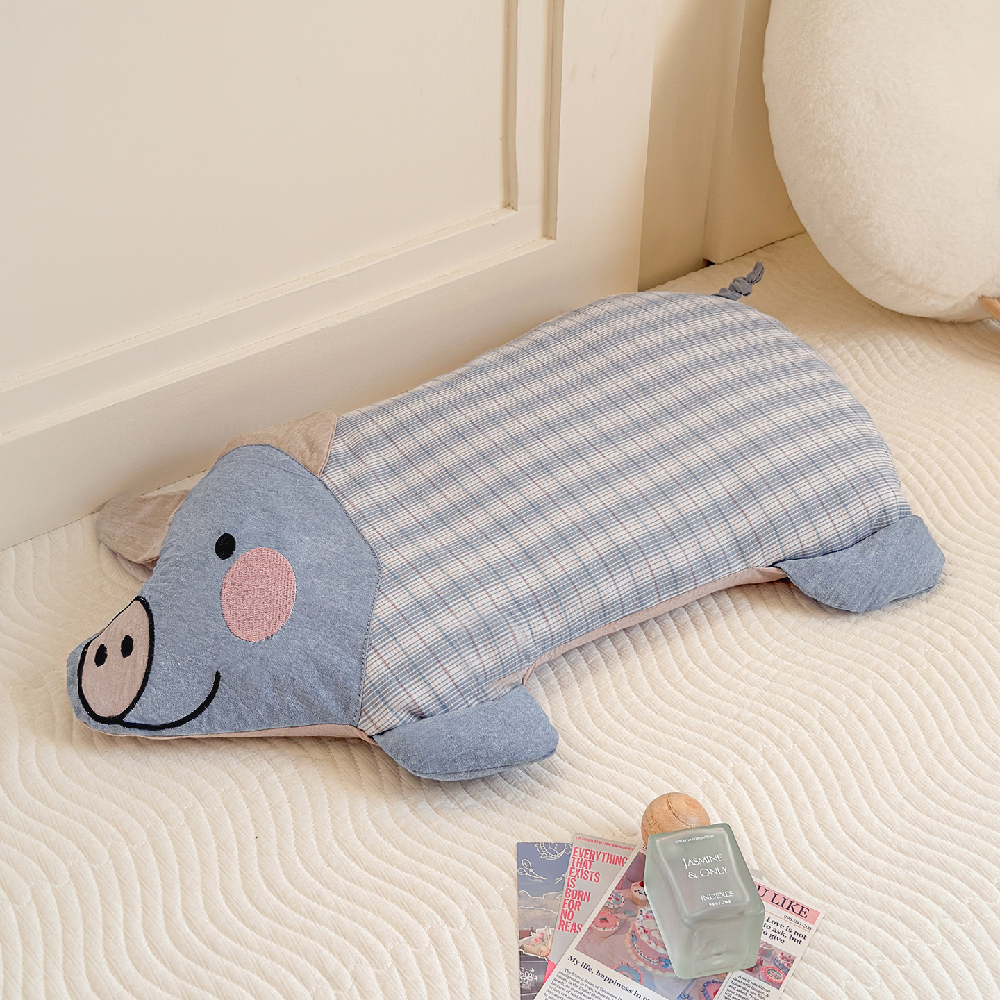 Kids' pillow filled with buckwheat, cartoon design