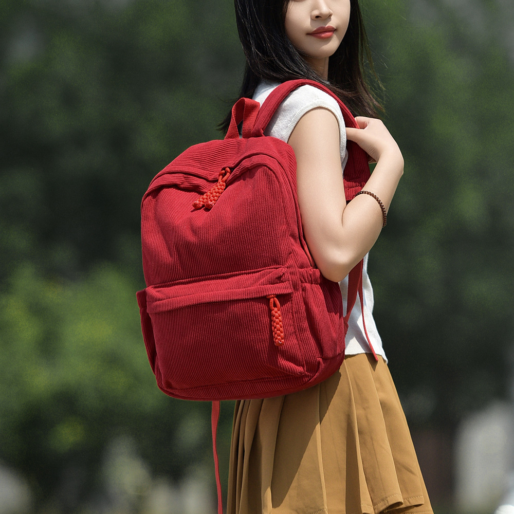 Corduroy backpack for university and travel