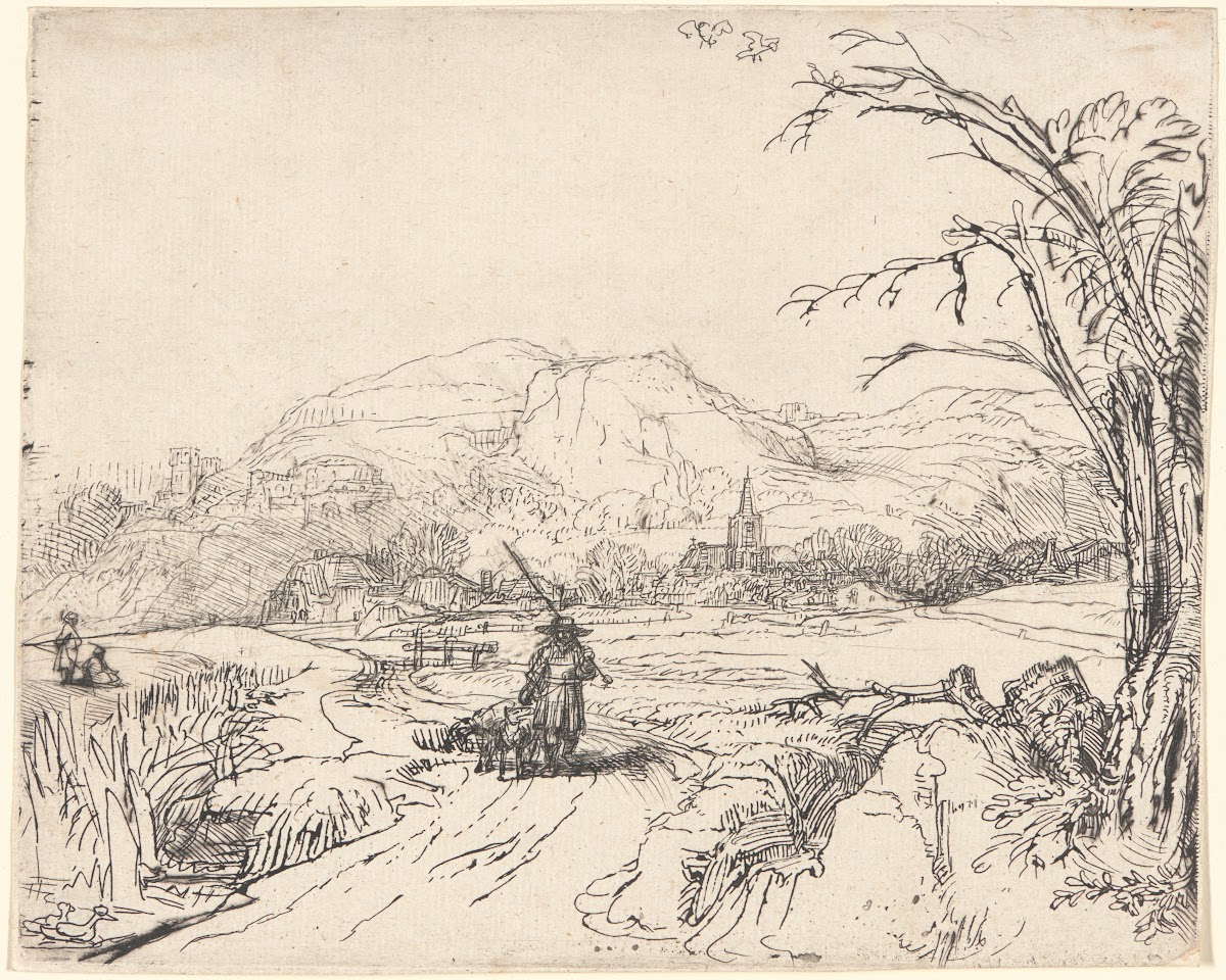 Landscape with a Sportsman and Dog ca 1653