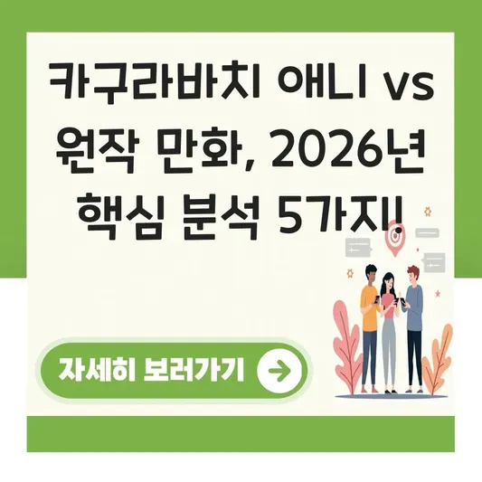 카구라바치 애니 원작 만화 비교 분석