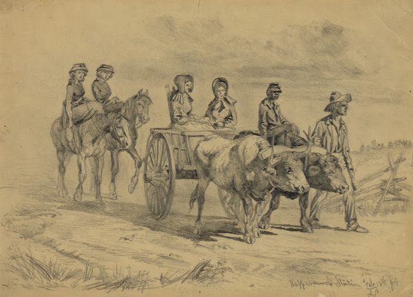 Virginians going to the commissary for rations 1864