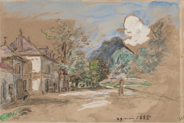 Le Village de Fontaine avec vue sur le Néron 1885