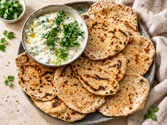 Fladbrød med Tzatziki – Nemme og Bløde på Panden