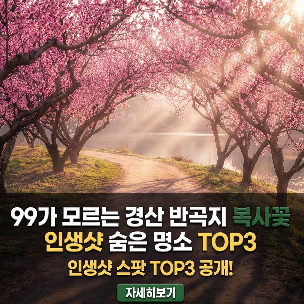 2026 경산 반곡지 복사꽃: 인생샷 명당 & 최적 가이드