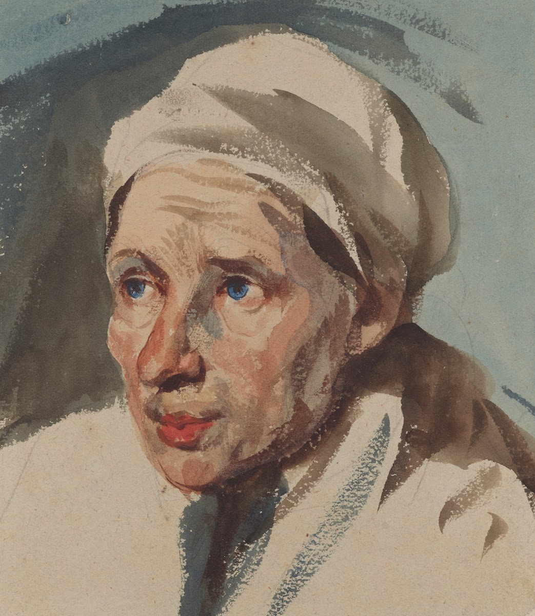 Landscape study of a village woman 1840 1848