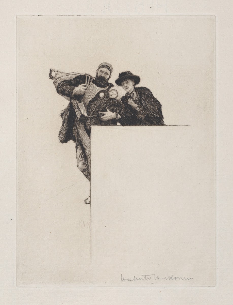 Invitation with vignette from The First Born 1887