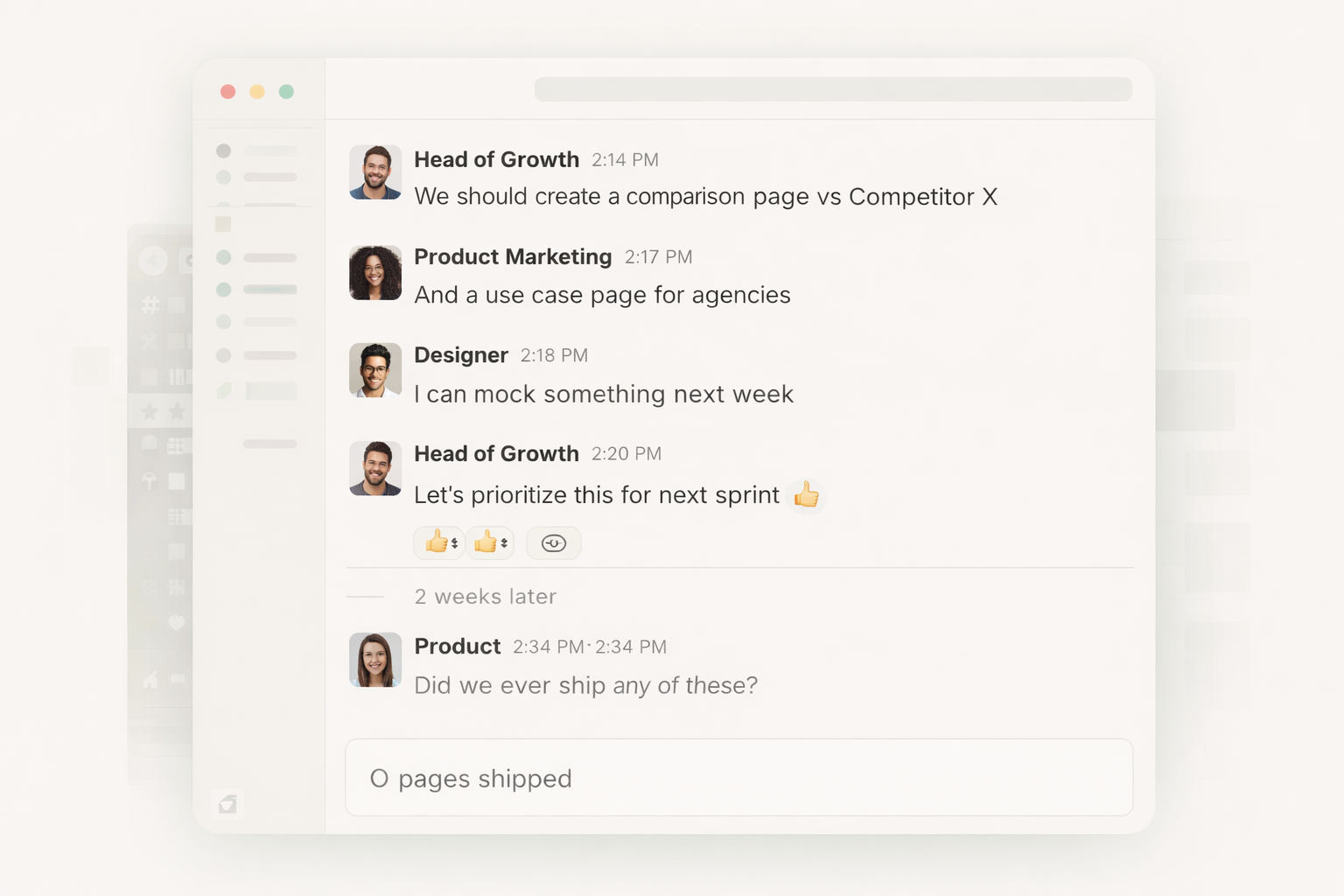 Communication fragmentation showing zero pages shipped