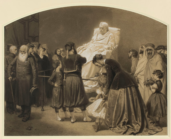 Before a statue of Napoleon 1867