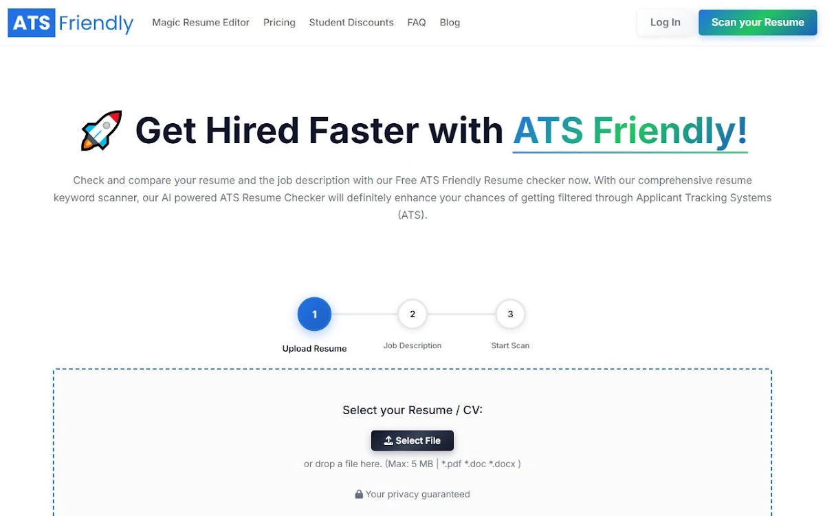 Captura de ATSFriendly.com