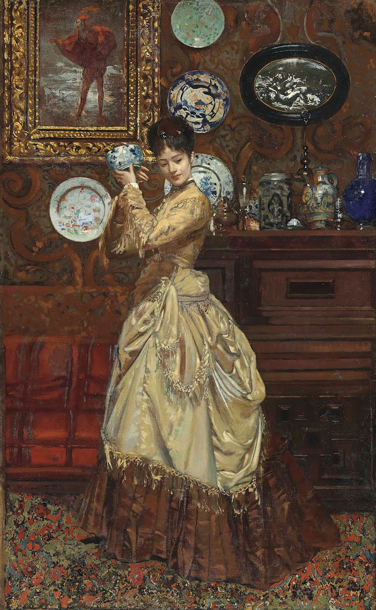 Admiring the porcelain 1885