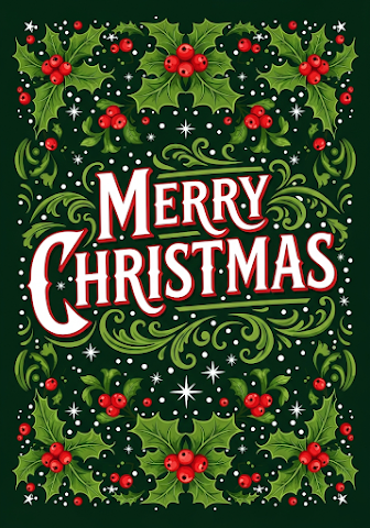 Vintage Merry Christmas Green Frame