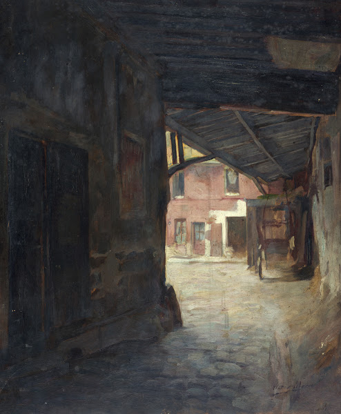 Le porche de lauberge du Cheval blanc rue Mazet 1898