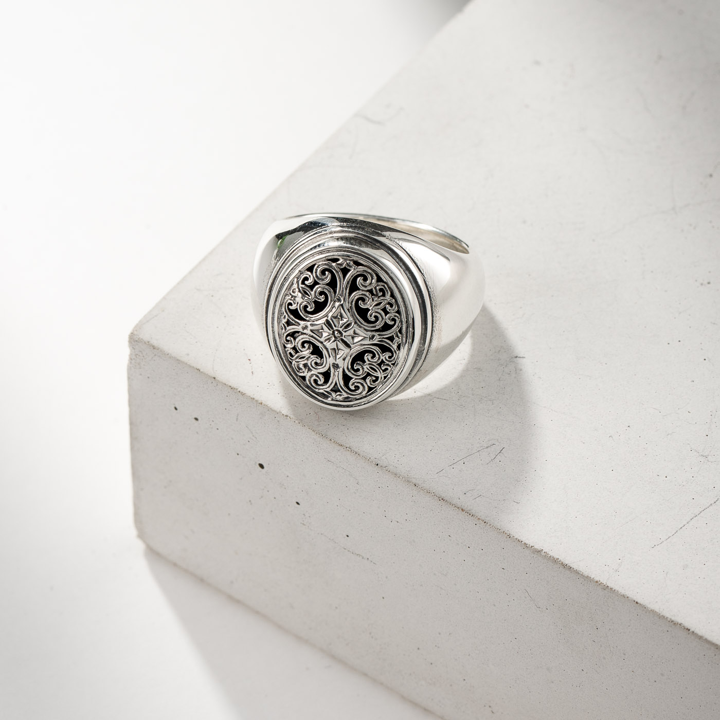 Кольцо печатка OVAL