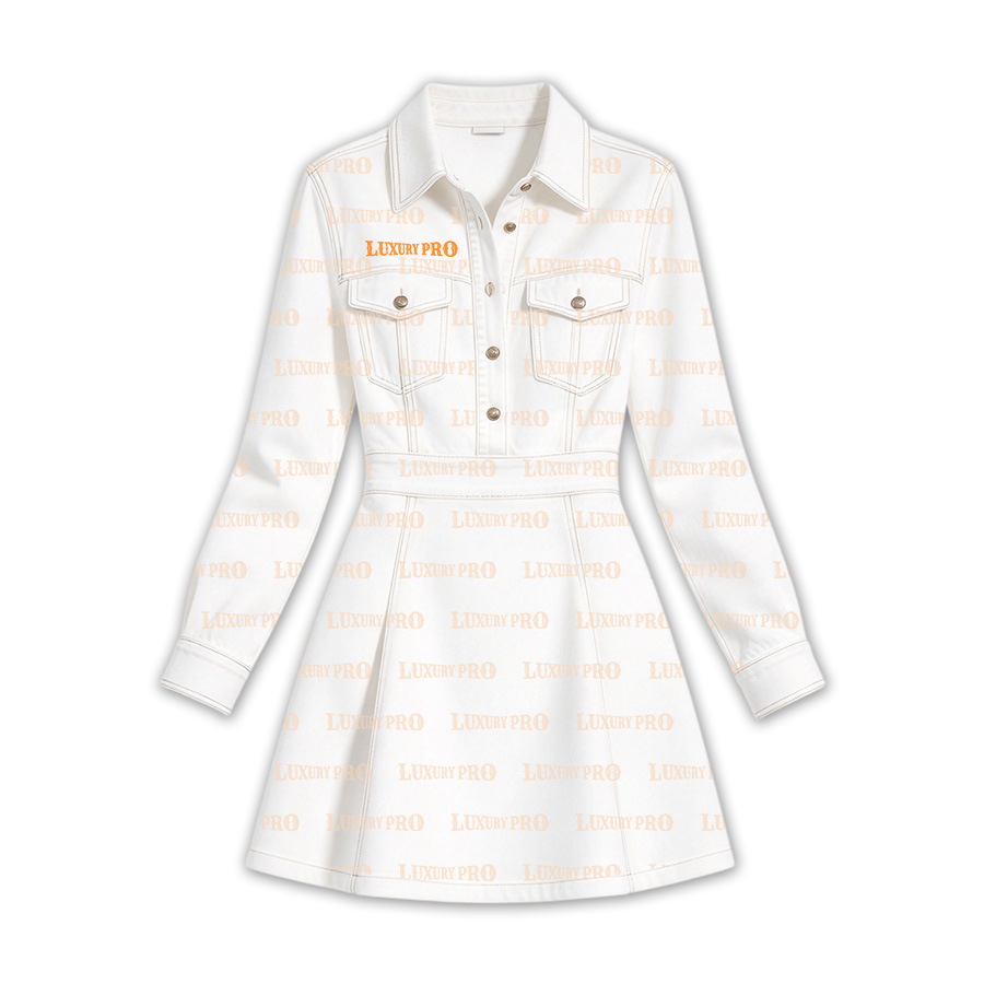 AOP Faux Denim Dress