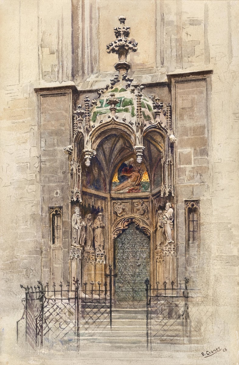 The west portal of the church Kirche Maria am Gestade in Vienna 1928