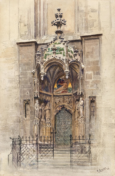 The west portal of the church Kirche Maria am Gestade in Vienna 1928