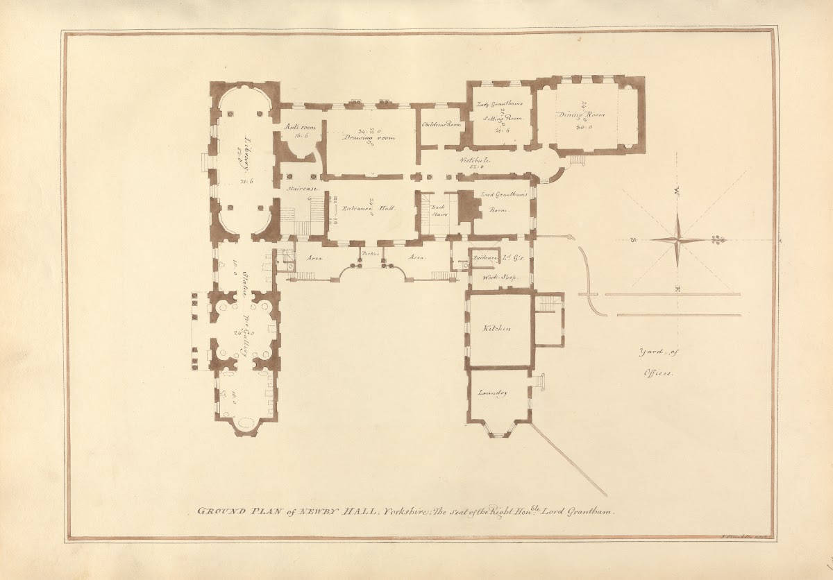 Ground Plan of Newby Hall Yorkshire the Seat of the Right Honble Lord Grantham 1