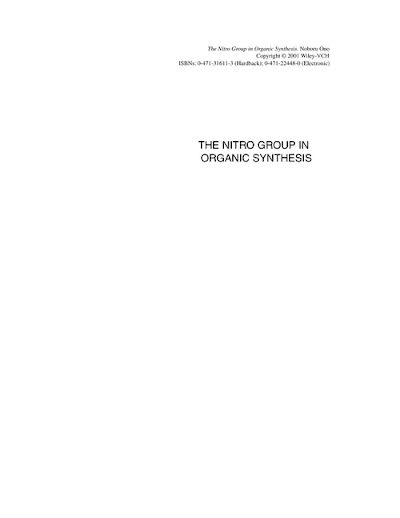 The Nitro Group in Organic Synthesis
