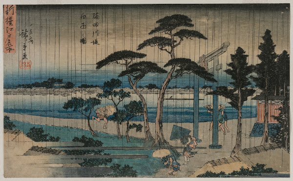 Picture of Light Rain on the Embankment of the Sumida River from the series A Ne