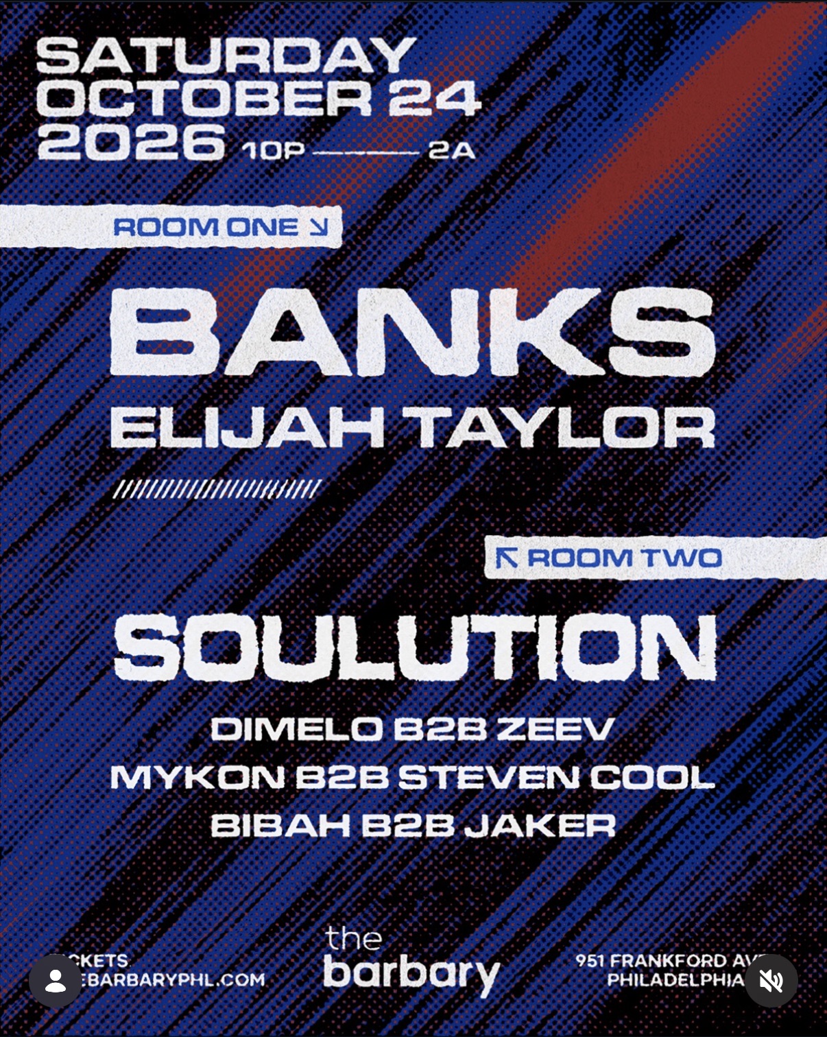Flyer for BANKS + Elijah Taylor / The Soulution