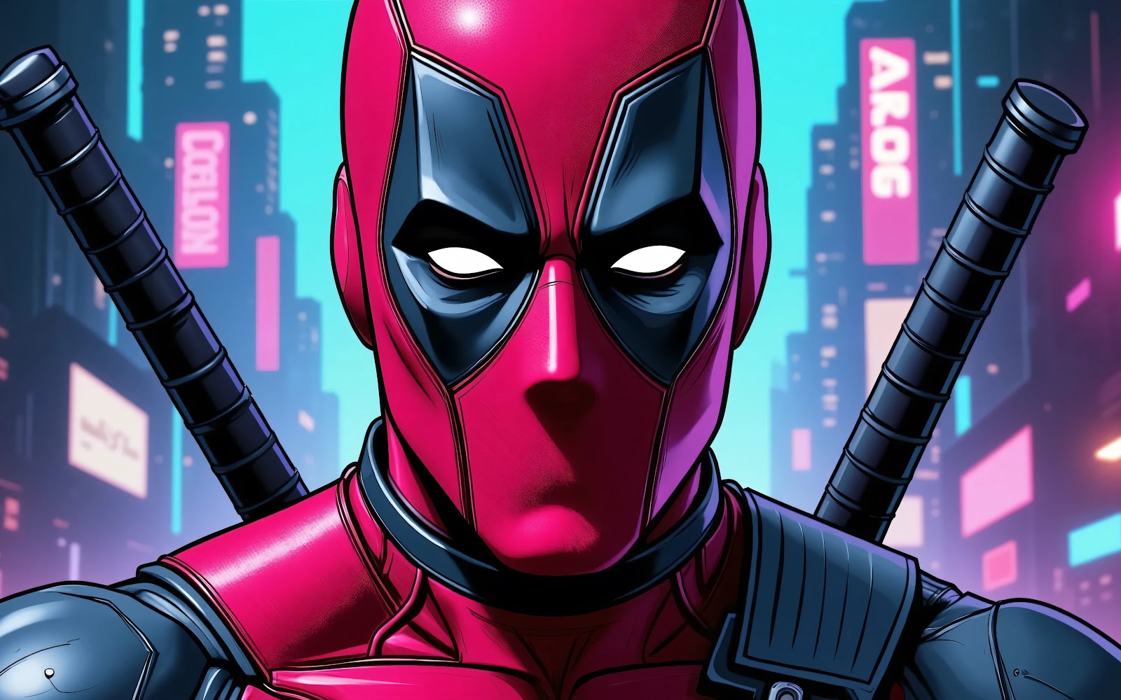 4k Deadpool Face Wallpaper