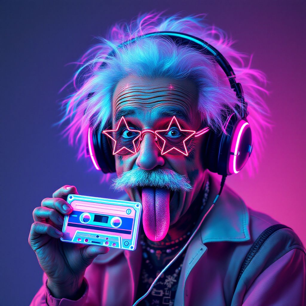 Neon Albert Einstein Picture